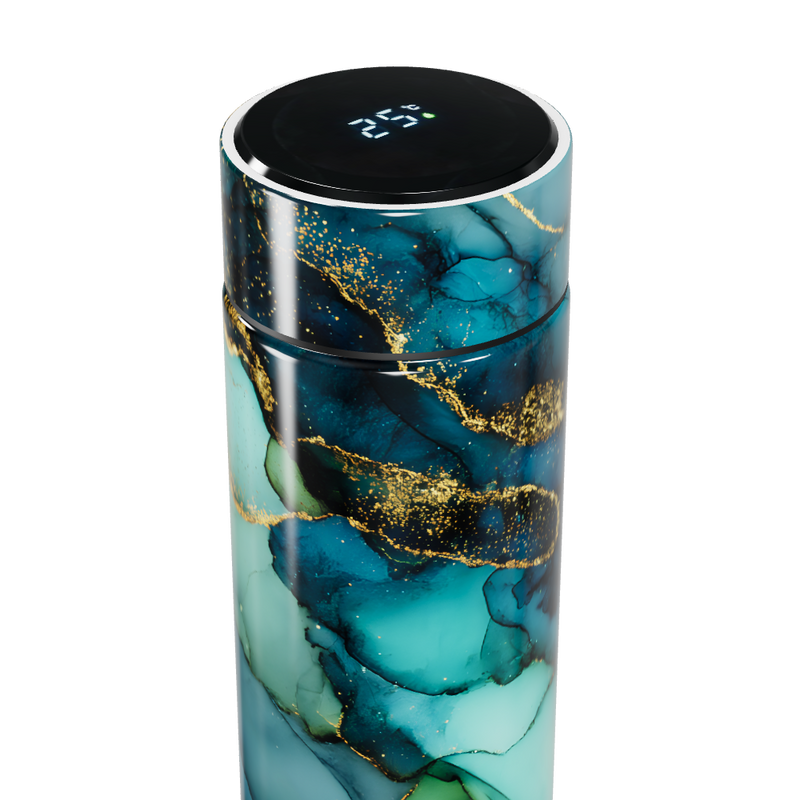 Garrafa Térmica Touch - Azul Mármore Digital