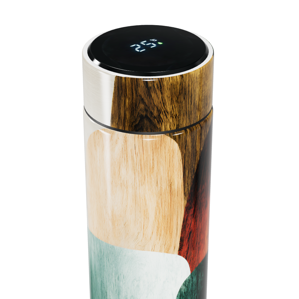 Garrafa Térmica Touch - Estampa Colorida Madeira