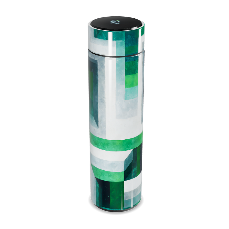 Garrafa Térmica Touch - Estampa Geométrica Verde