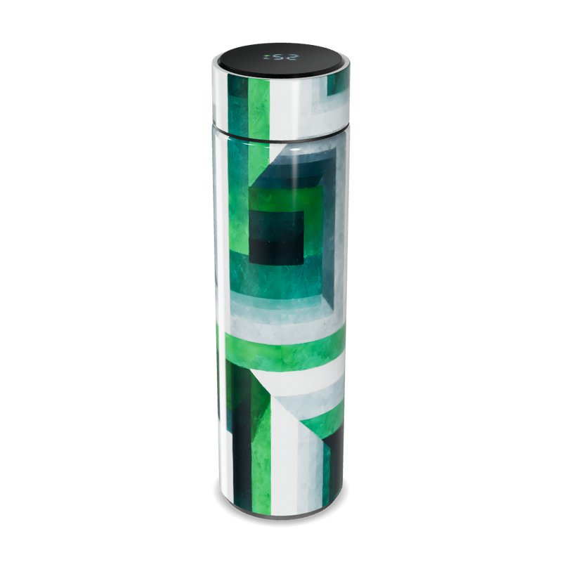 Garrafa Térmica Touch - Estampa Geométrica Verde
