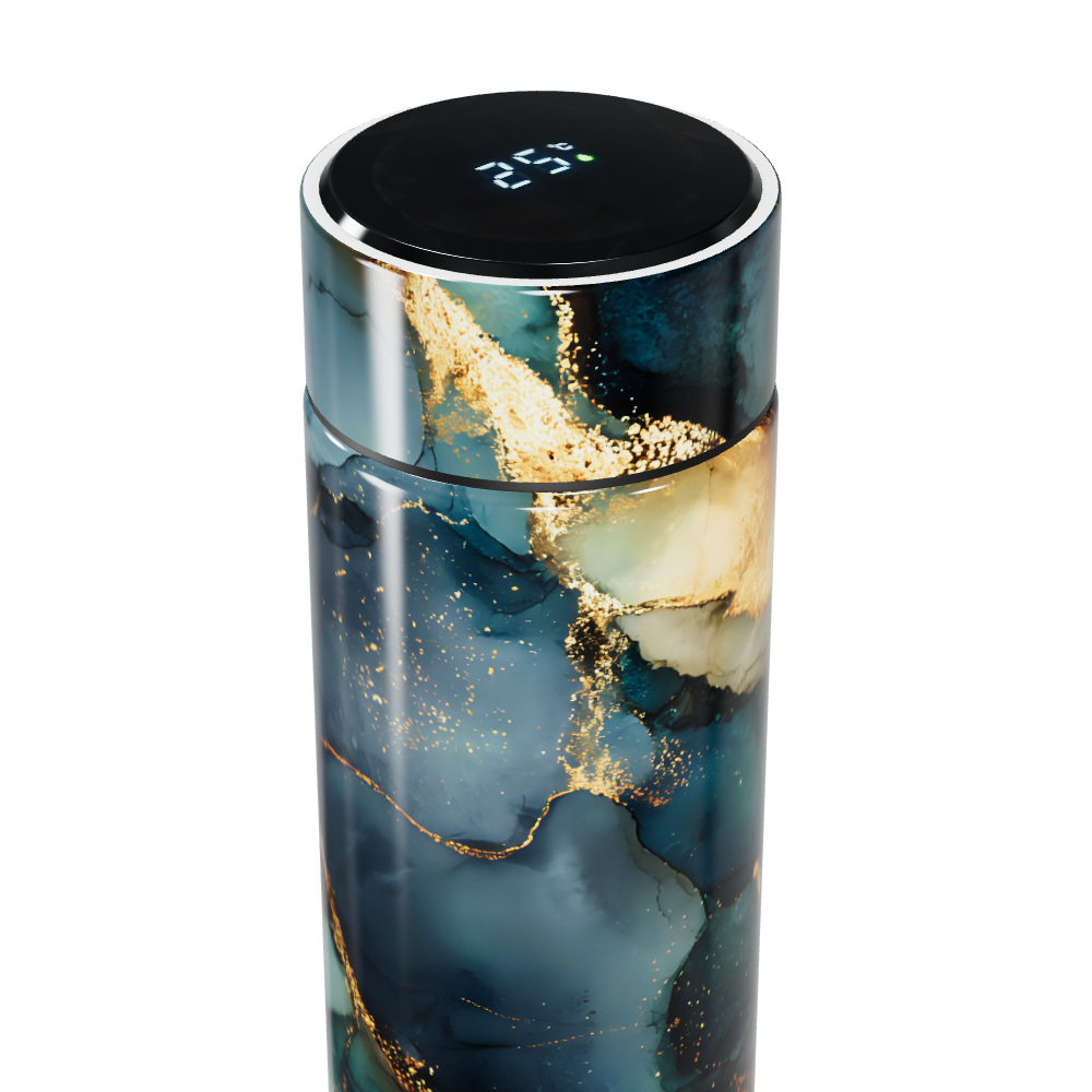 Garrafa Térmica Touch - Mármore Azul Digital