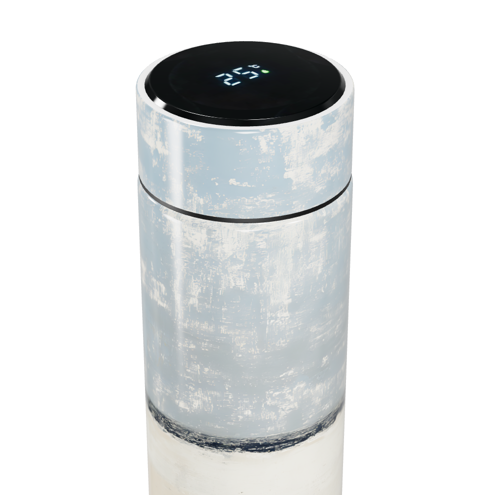 Garrafa Térmica Touch - Azul e Branca Digital