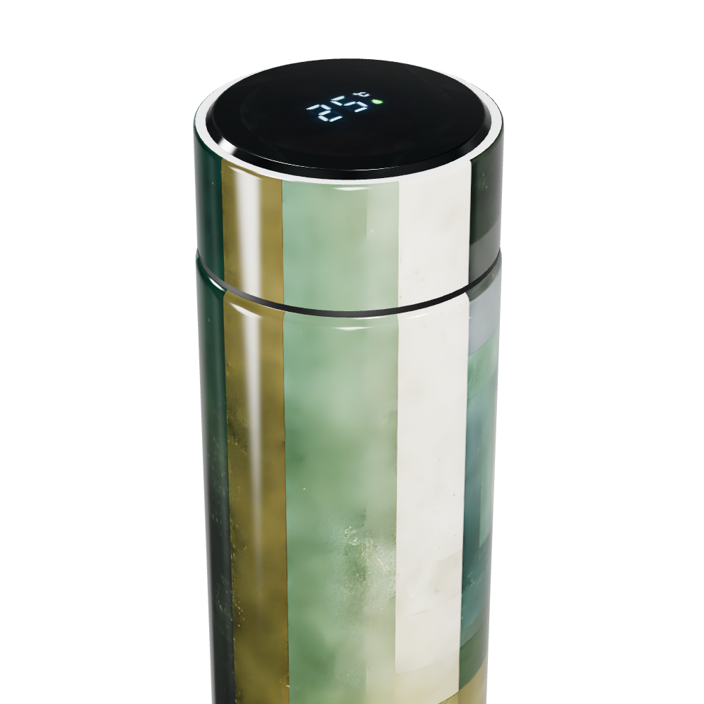 Garrafa Térmica Touch - Estampa Geométrica Verde