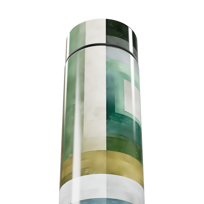 Garrafa Térmica Touch - Estampa Geométrica Verde