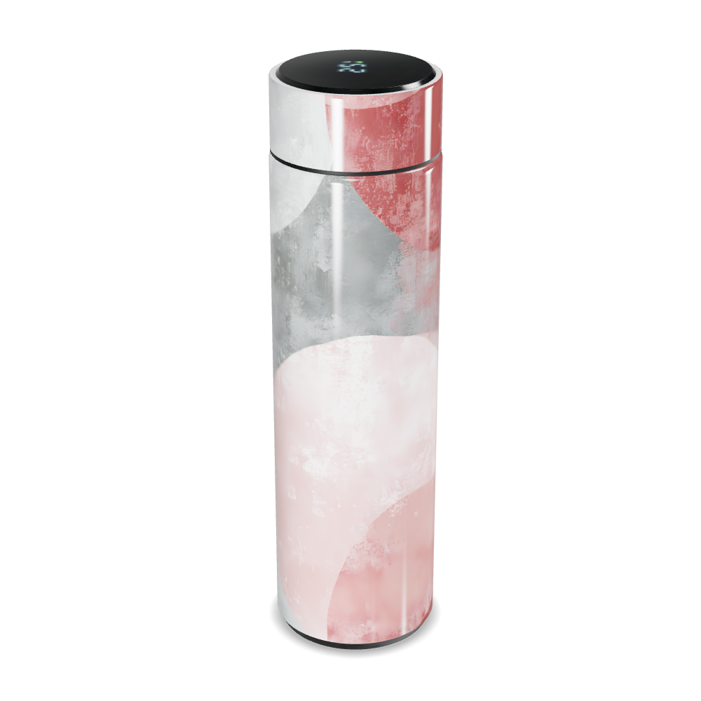 Garrafa Térmica Touch - Rosa com Desenho Abstrato