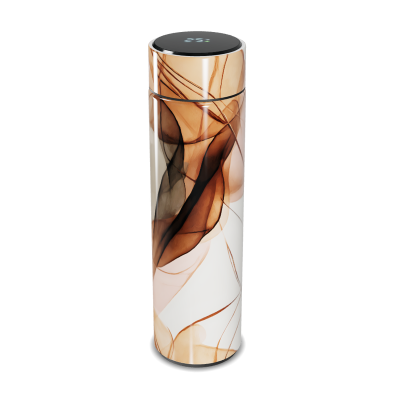 Garrafa Térmica Touch - Estampa Abstrata Marrom