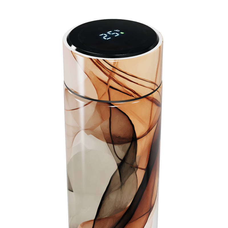 Garrafa Térmica Touch - Estampa Abstrata Marrom