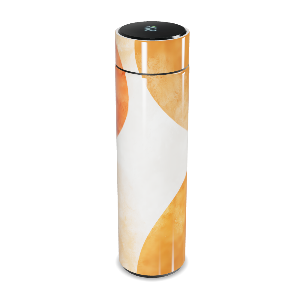 Garrafa Térmica Touch - Estampa Laranja e Branca