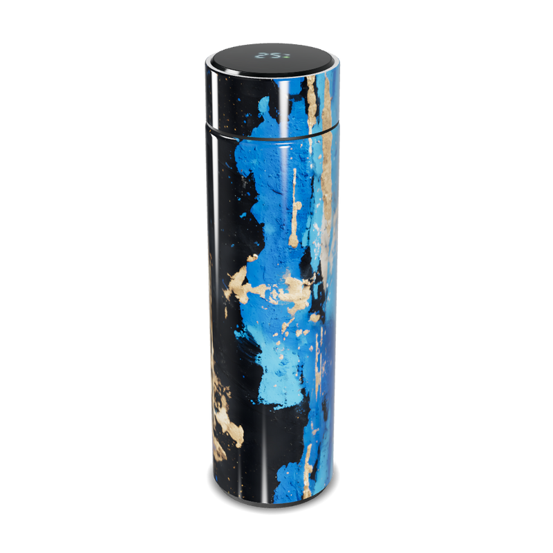 Garrafa Térmica Touch - Azul Abstrato Inox