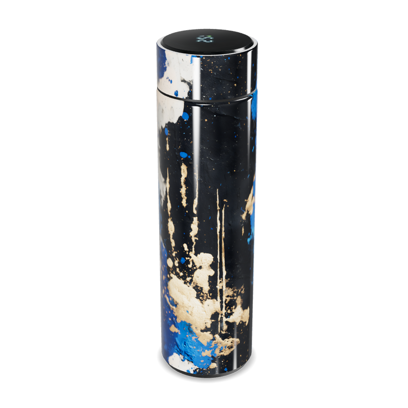 Garrafa Térmica Touch - Azul Abstrato Inox