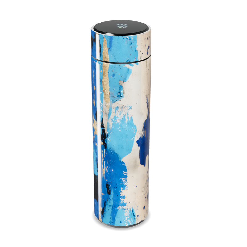 Garrafa Térmica Touch - Azul Abstrato Inox