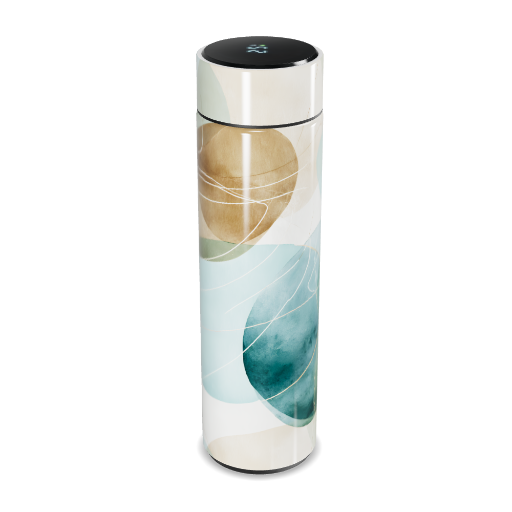 Garrafa Térmica Touch - Azul com Estampa Abstrata