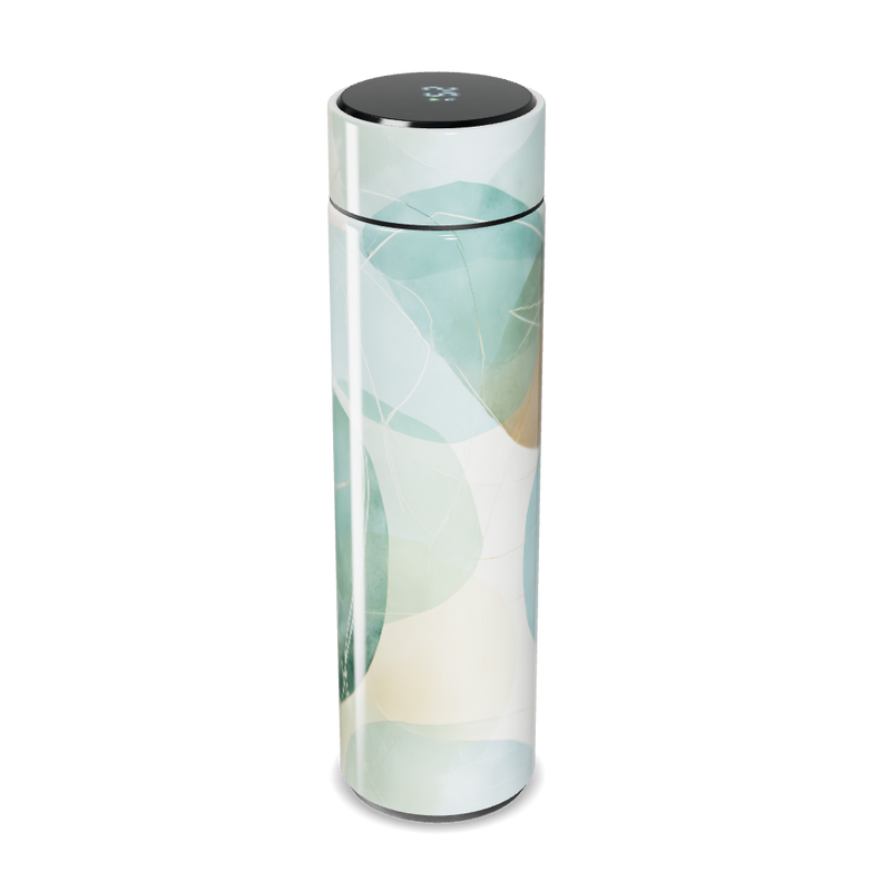 Garrafa Térmica Touch - Azul com Estampa Abstrata