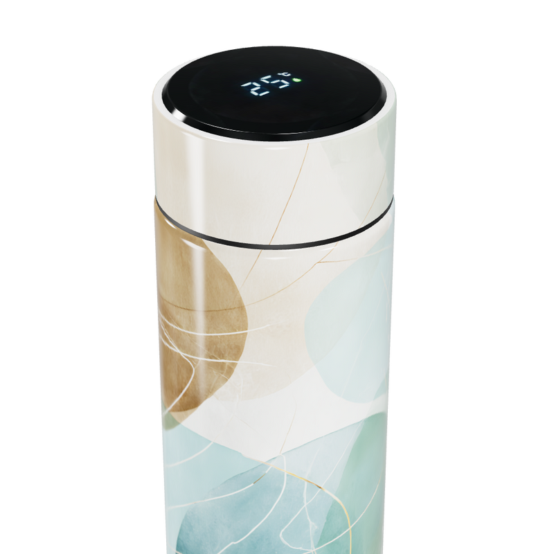 Garrafa Térmica Touch - Azul com Estampa Abstrata