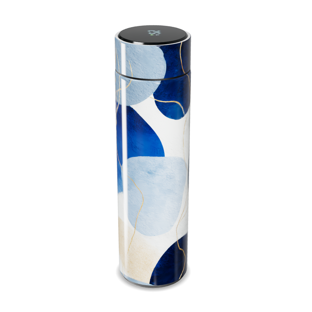 Garrafa Térmica Touch - Azul com Estampa Abstrata