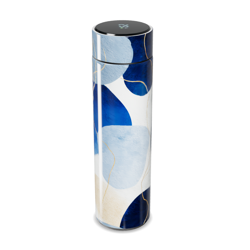Garrafa Térmica Touch - Azul com Estampa Abstrata