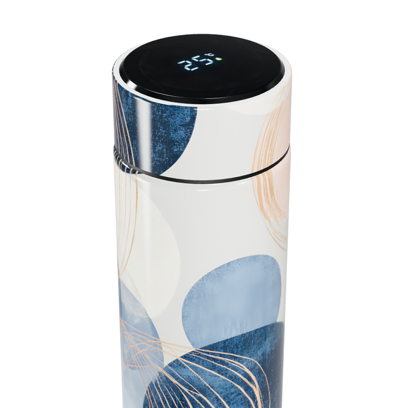 Garrafa Térmica Touch - Estampa Azul e Bege