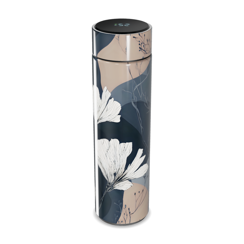 Garrafa Térmica Touch - Floral Preta Digital