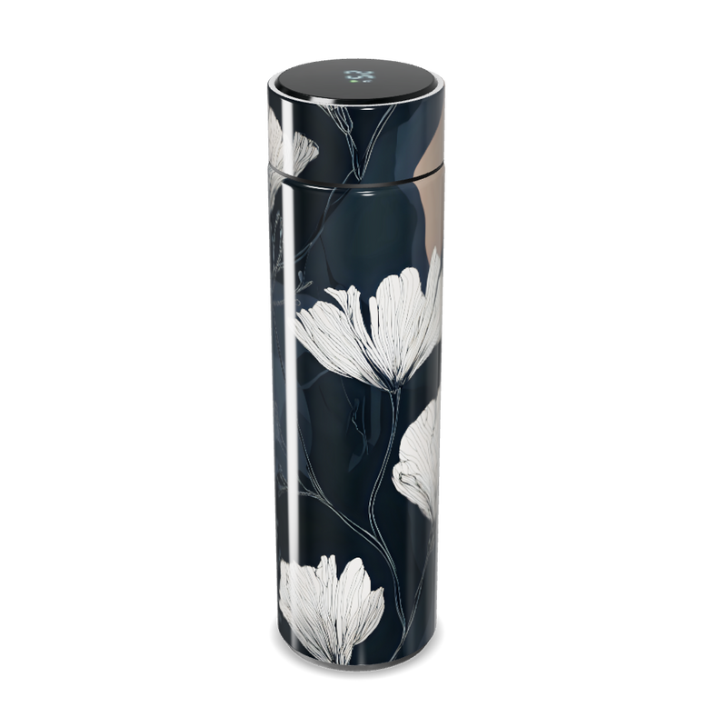 Garrafa Térmica Touch - Floral Preta Digital