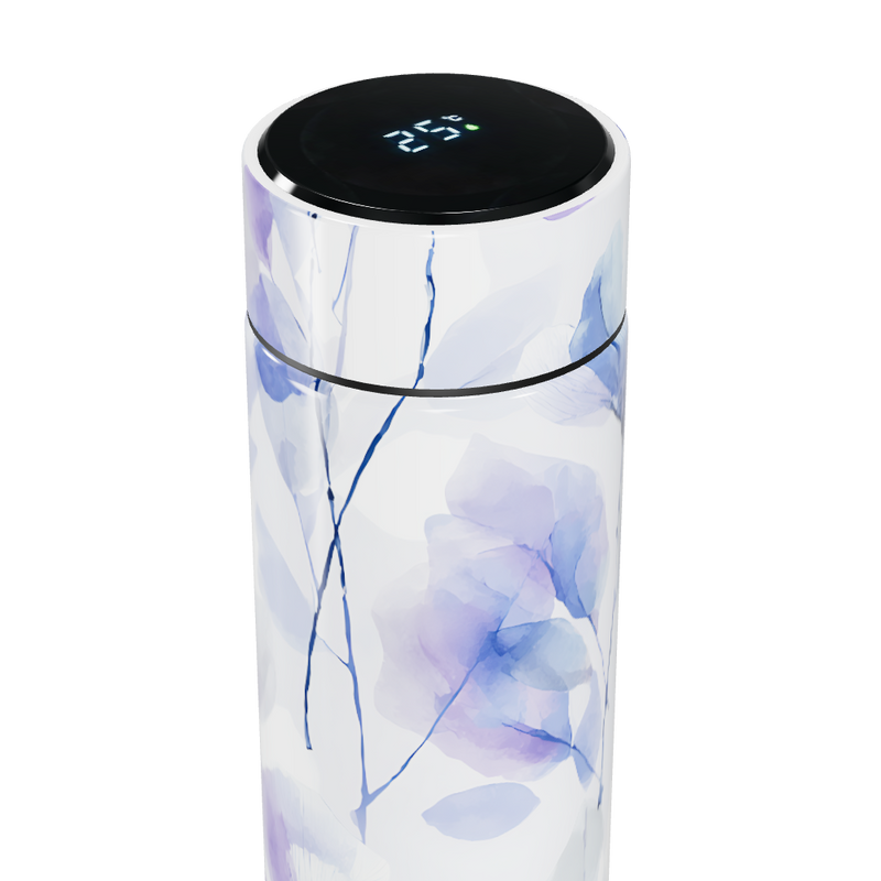 Garrafa Térmica Touch - Floral Azul Digital