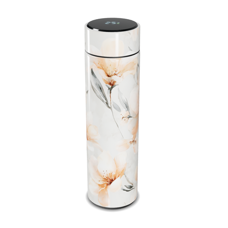 Garrafa Térmica Touch Flores Brancas