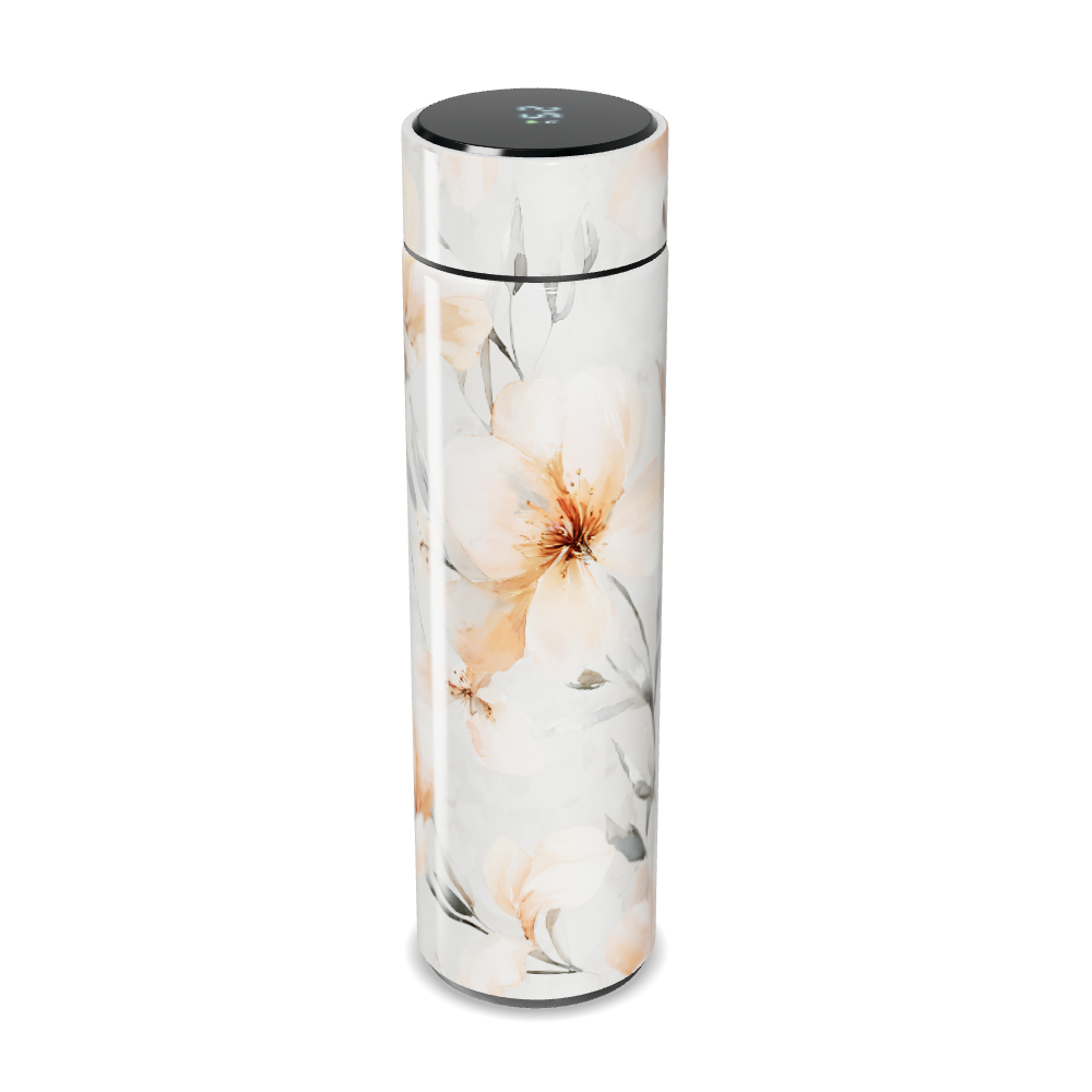 Garrafa Térmica Touch Flores Brancas