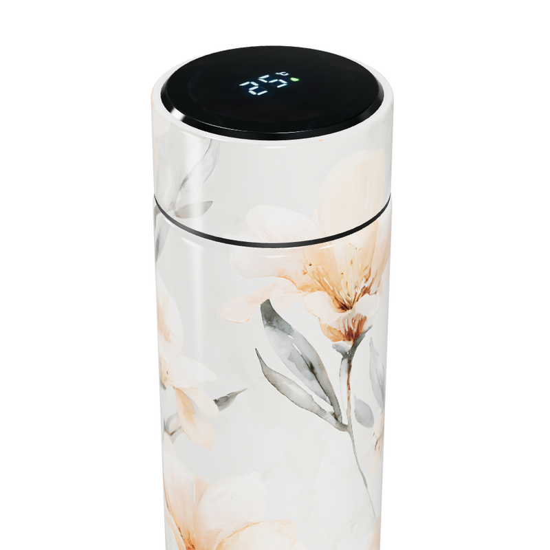 Garrafa Térmica Touch Flores Brancas