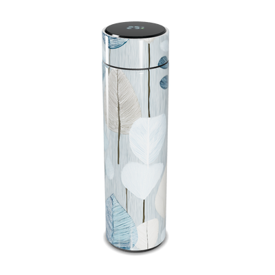 Garrafa Térmica Touch - Folhas Azul e Branco