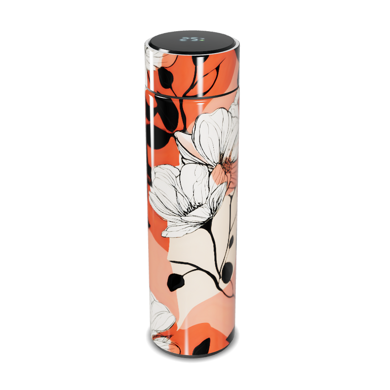 Garrafa Térmica Touch Floral Laranja