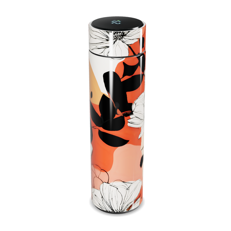 Garrafa Térmica Touch Floral Laranja