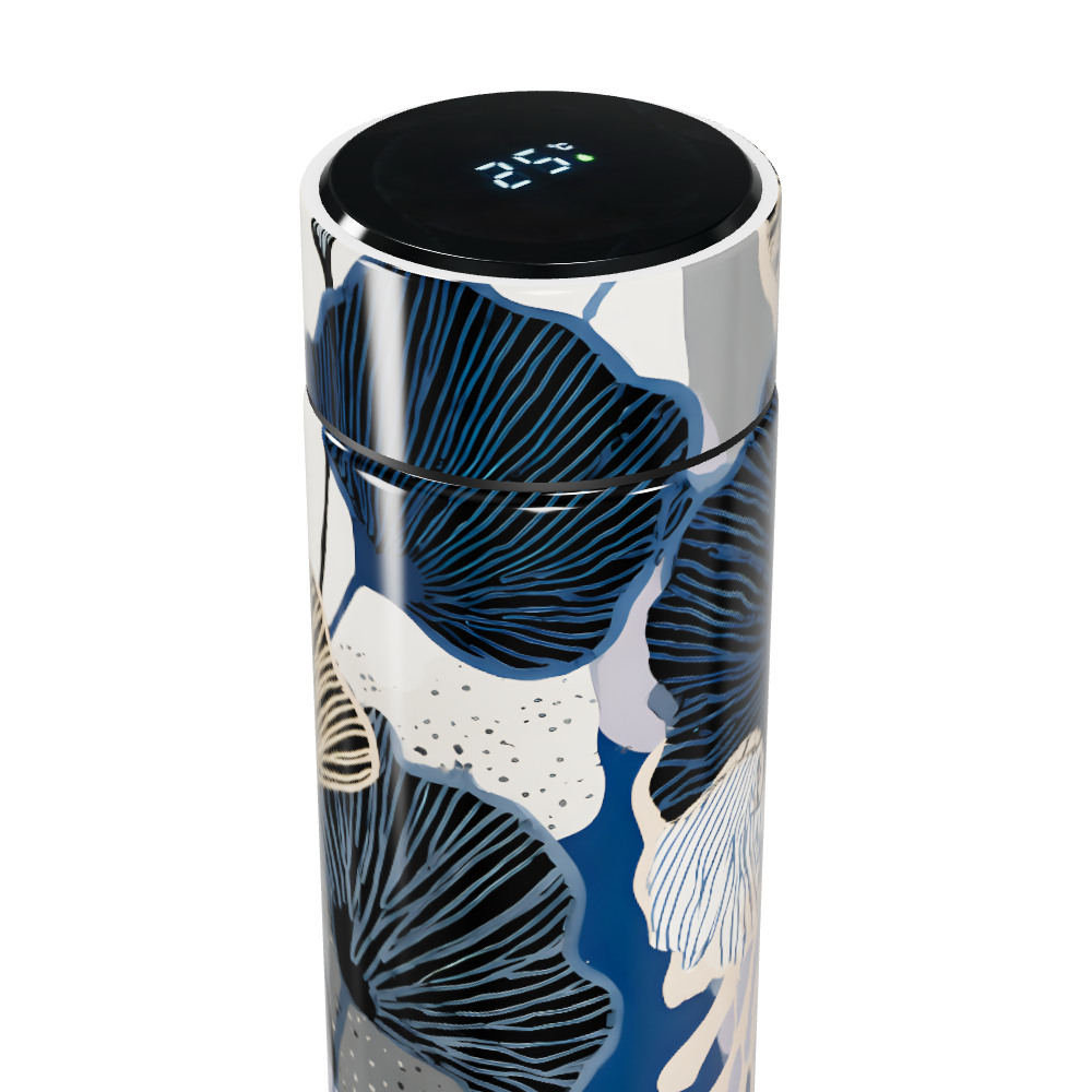 Garrafa Térmica Touch - Estampa Floral Azul