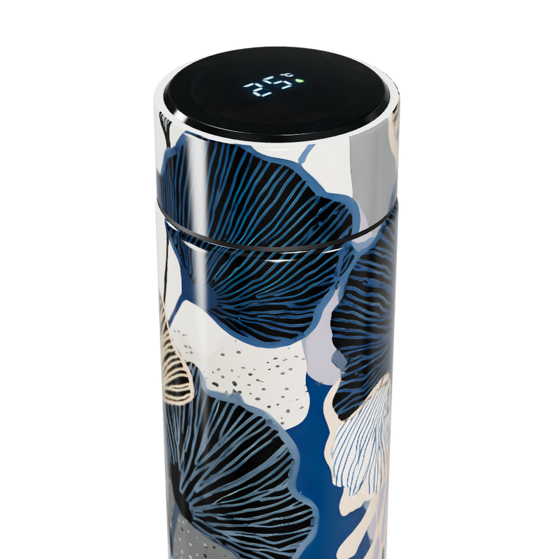Garrafa Térmica Touch - Estampa Floral Azul
