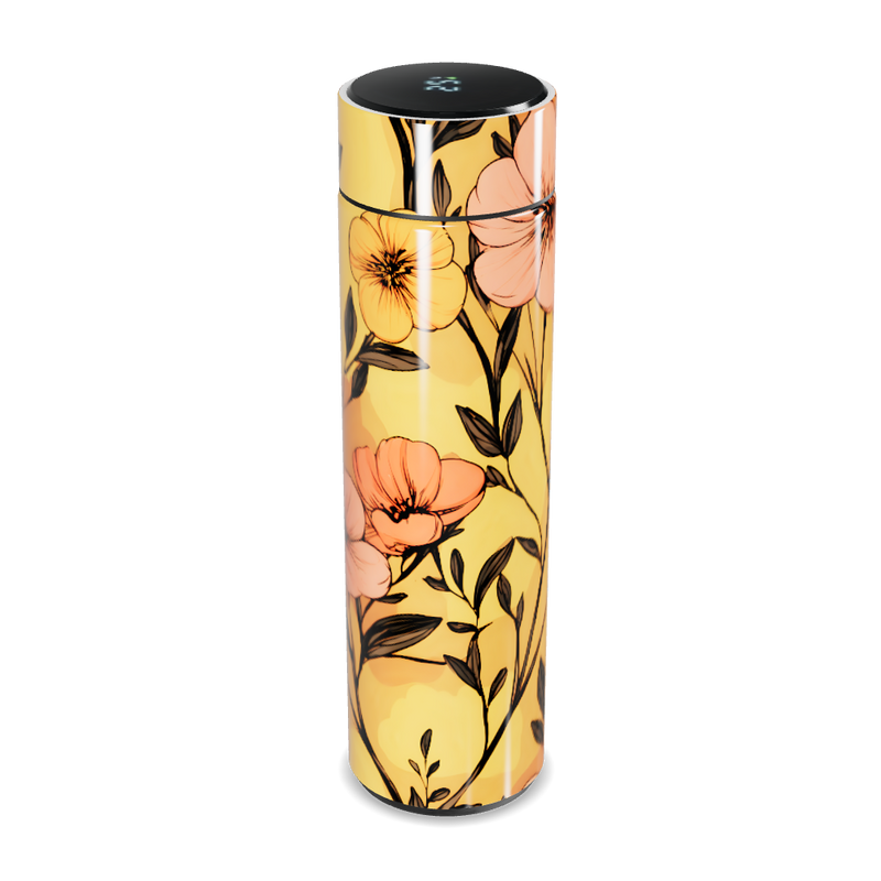 Garrafa Térmica Touch - Floral Amarela Digital