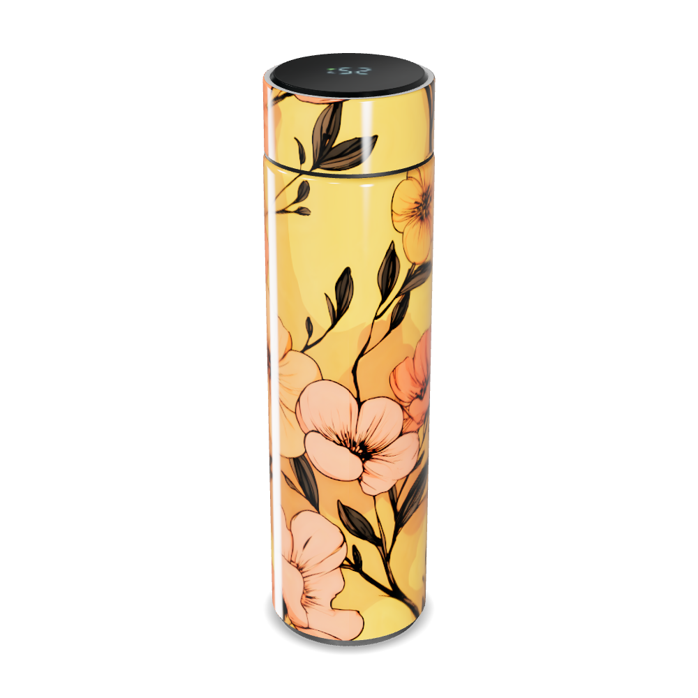 Garrafa Térmica Touch - Floral Amarela Digital