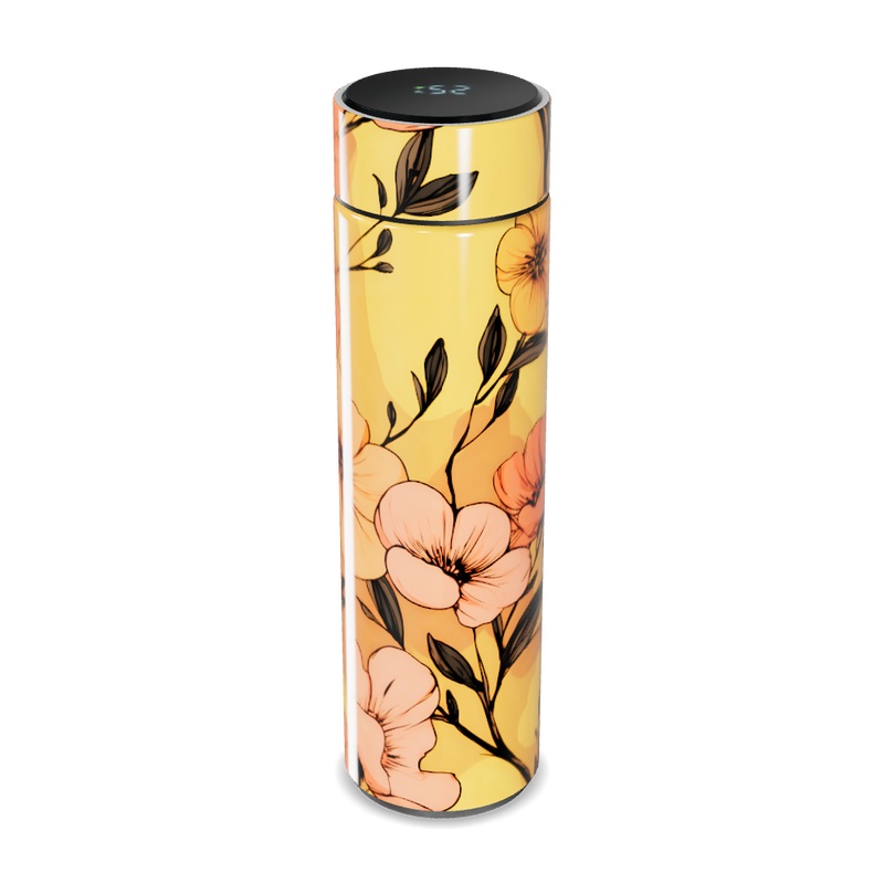 Garrafa Térmica Touch - Floral Amarela Digital