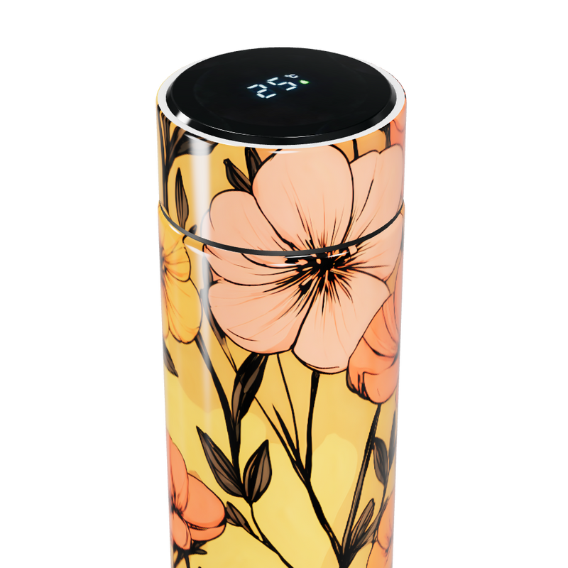 Garrafa Térmica Touch - Floral Amarela Digital