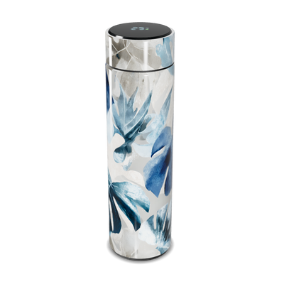 Garrafa Térmica Touch - Folhas Azuis Inox