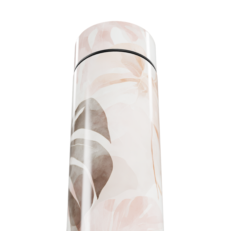 Garrafa Térmica Touch - Floral Branca Digital