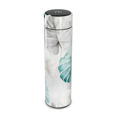 Garrafa Térmica Touch - Folhas Verde Branca