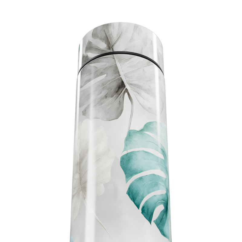 Garrafa Térmica Touch - Folhas Verde Branca