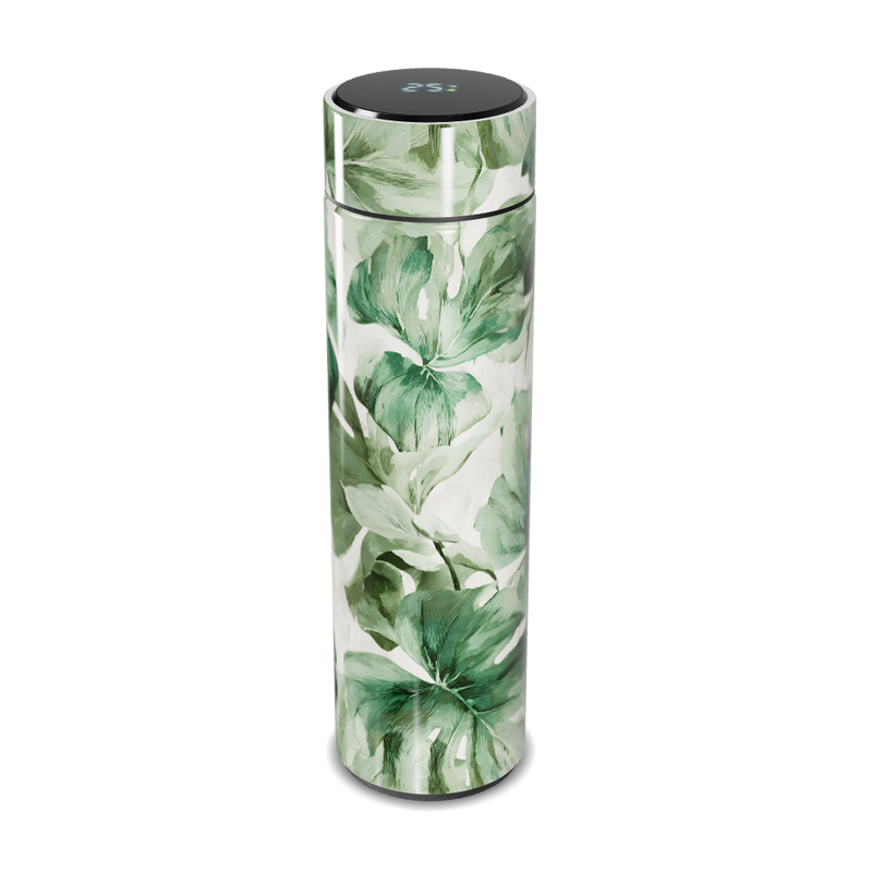 Garrafa Térmica Touch - Folhagem Verde Inox