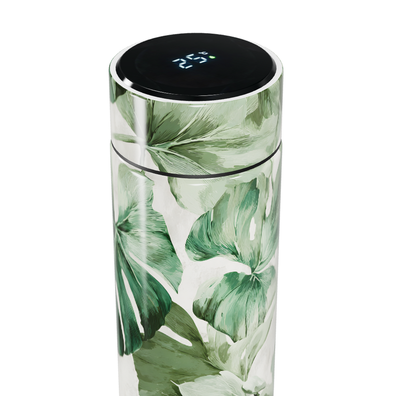 Garrafa Térmica Touch - Folhagem Verde Inox