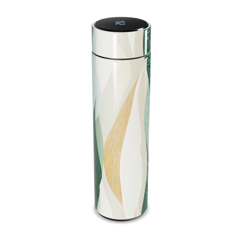Garrafa Térmica Touch - Verde com Estampa Ondulada