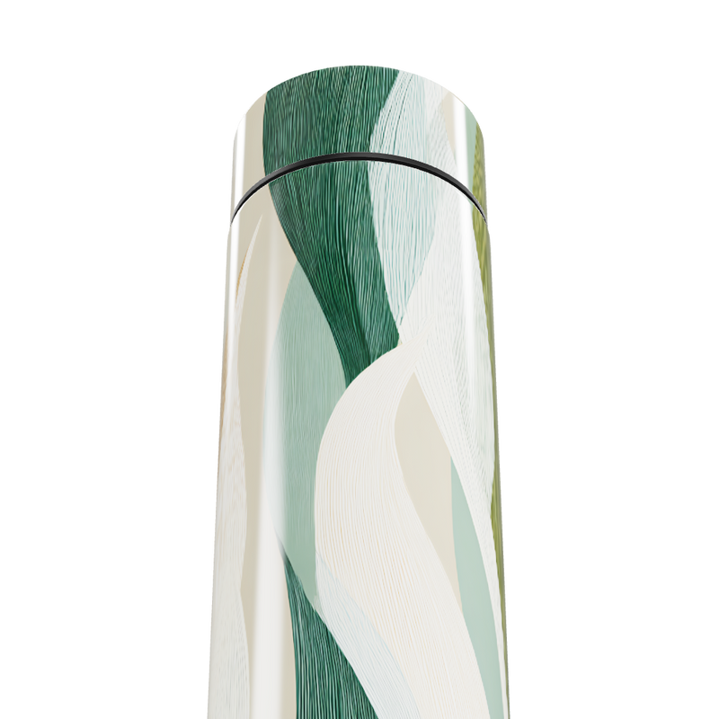 Garrafa Térmica Touch - Verde com Estampa Ondulada
