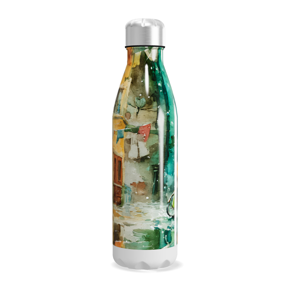 Garrafa Inox Ilustrada Verde Ciclismo