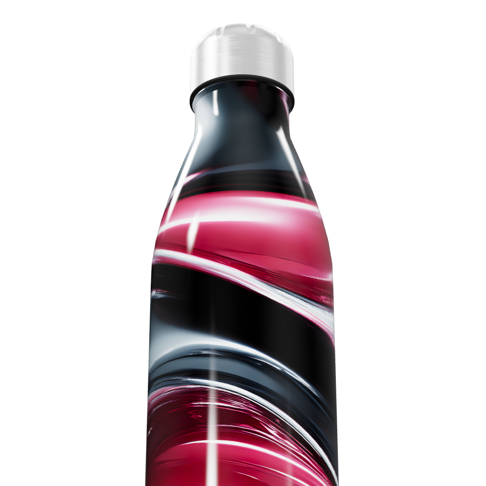 Garrafa Inox - Estampa Abstrata Vermelha