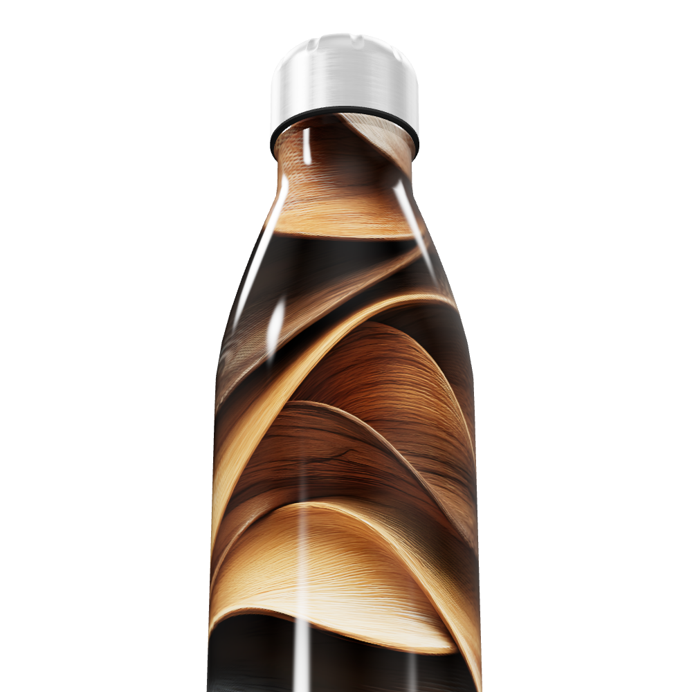 Garrafa Inox - Estampa Madeira Elegante