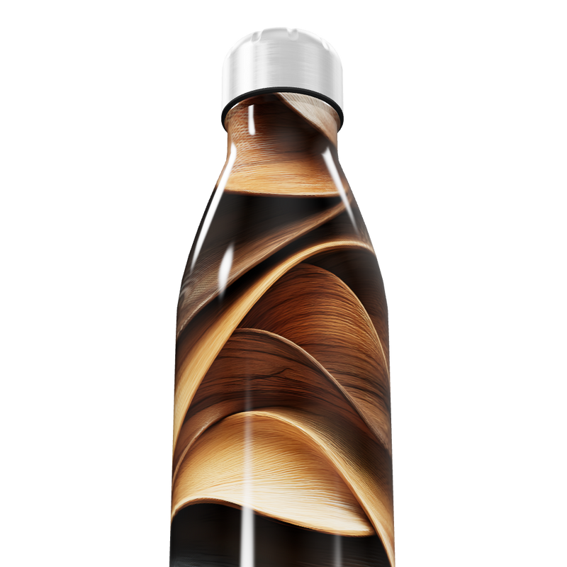 Garrafa Inox - Estampa Madeira Elegante