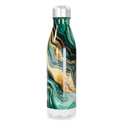 Garrafa Inox - Estampa Mármore Verde