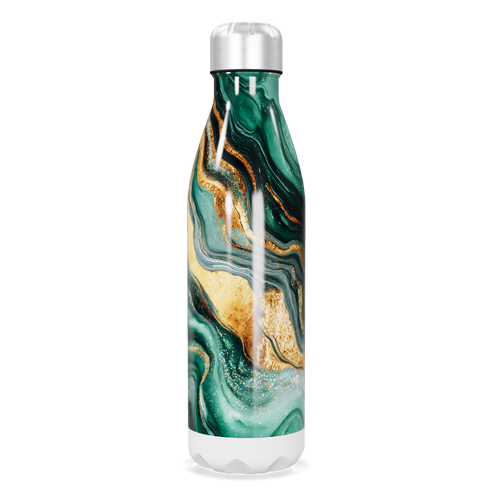 Garrafa Inox - Estampa Mármore Verde